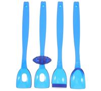 Ipetboom Set di 4 cucchiai per logopedia orale per allenamento motorio e orale, in materiale PP blu, strumento per esercizi di masticazione sensoriale, dispositivo ausiliario per bambini autistici