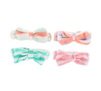 Ipetboom Set Di Fasce Elastiche Per Il Trucco Con Fiocco - 4 Pezzi - Corallo - Fascia Per La Doccia E La Pulizia Del Viso