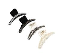 Ipetboom Set Di Fermagli Per Da Donna E Da Ragazza Robusti E Delicati Sui Con Perline Nere/bianche Comodi Design A Forma Di Denti