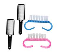 Ipetboom Set Di Lime Per Piedi Con Manico - 4 Strumenti Per Pedicure - Raspa Per Piedi Spazzola Per Pelle Morta Acciaio Inossidabile Facile Da Pulire