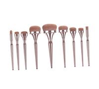 Ipetboom Set Di Pennelli Per Il Trucco Con Manico Elettroplaccato 9 Pezzi Kit Di Pennelli Per Il Trucco Coreano Setole Dense in Nylon Per Donna