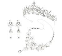 Ipetboom Set Gioielli Sposa Corona Nuziale in Lega Collana e Orecchini Decorazioni Chioma Eleganti per Matrimonio Feste e Concorsi di Bellezza Accessori Donna Raffinati