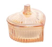 Ipetboom Set Piumino da Cipria e Barattolo in Vetro Trasparente con Coperchio, Forma a Cuore Romantica, Contenitore Portatile per Cipria Libera, Adatto a Tutti i Tipi di Pelle e Uso