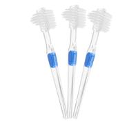 Ipetboom Spazzolino Doppia Testa Per Dentiere 3 Pezzi Trasparente Set Spazzola Per La Pulizia Delle Protesi Dentarie Testine Grandi e Piccole in Nylon Antiscivolo Per Orale Quotidiana