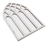 Ipetboom Specchio da Finestra Adesivo per Muro Stile Gotico Rustico Cornice Curva in Legno Decorazione da Parete per Vista Finta Piccolo Specchio per Soggiorno Bagno e Cucina