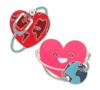 Ipetboom Spilla A Forma Di Cuore Da Infermiera, 2 Pezzi, Spilla in Metallo Con Stetoscopio, Per Donne, Accessori Per Il Personale Medico, Per Promuovere La Consapevolezza