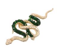 Ipetboom Spilla a Forma di Serpente Verde in Rame Strass, Elegante e Robusta, come Accessorio Moda per Abbigliamento Femminile nel Tema Anno del Serpente