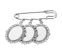 Ipetboom Spilla commemorativa di laurea spilla vuota con foto ciondoli bouquet per la memoria del matrimonio ciondolo per foto di bouquet da sposa fai da te Spille Lega di zinco Argento