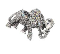 Ipetboom Spilla Decorativa da Donna a Forma di Elefante Portafortuna Strass Argentati Mini Spilla per Sciarpa e Maglione Accessorio Vintage per Abbigliamento e Regalo Natalizio