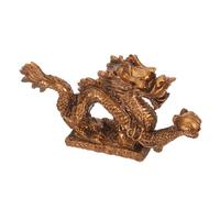 Ipetboom Statua Drago Cinese in Resina Effetto Bronzo Scultura Piccola Feng Shui per Casa e Ufficio Decorazione Portafortuna e Attrai Ricchezza Ornamento Artistico Dettagliato