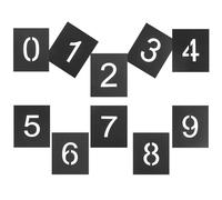 Ipetboom Stencil Numerici Riutilizzabili 0-9 in PVC 5 CM Set da 10 Pezzi per Dipingere Numeri di Indirizzo Stencil Numeri Grandi per Segnaletica Parcheggi Cartelli e Lavori Artigianali