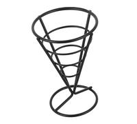 Ipetboom Supporto Conico per Patatine Fritte in Acciaio Inossidabile Cestino Bar per Snack e Fritto Contenitore Pratico e Resistente per Ristoranti e Feste Nero