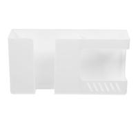 Ipetboom Supporto da Parete per Telefono senza Perforazione in Plastica ABS Bianca Organizer da Parete a Doppio Scomparto Adesivo Forte Base Sicura per Ricarica e Ripiano Porta Oggetti