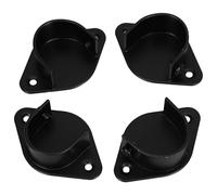 Ipetboom Supporto per Asta Armadio in Acciaio Inox 4 Pezzi, Staffe Flangia 32mm Nero per Appendiabiti, Montaggio Rapido per Guardaroba e Armadio in Ambienti Umidi