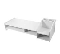 Ipetboom Supporto per Monitor Singolo da Scrivania in Plastica con Organizer e Gestione Cavi Sollevatore Regolabile per Computer Piccolo Supporto per PC per Postazioni di Lavoro e Casa