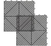 Ipetboom Tappetini Drenanti Modulari ad Incastro in Gomma 2 Pezzi Antiscivolo per Autolavaggio e Pavimenti Foro di Drenaggio, per Ambienti Umidi e Stalli Auto