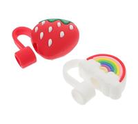 Ipetboom Tappi per Cannucce in Silicone a Forma di Fragola e Nuvola Set 2 Pezzi Antipolvere per Cannucce 6-8 MM per Trasporto e Conservazione Bevande