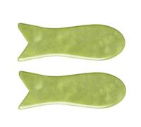 Ipetboom Tavole Raschianti Gua Sha 2 Pezzi in Pietra Verde Per Massaggi Corpo e Viso, Strumento Per Massoterapia e Canali Energetici, Portatile e Leggero Per Circolazione e Ringiovanimento Cutaneo