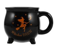 Ipetboom Tazza Calderone in Ceramica Nera da 450 Ml, Tazza Multifunzionale e Creativa per Donne Design Unico a Forma di Calderone da Strega per Uso Quotidiano