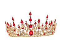 Ipetboom tiara corone principesse coroncine principesse wedding dress sposa feste da damigella d'onore diadema di strass accessori per accessori alla moda lega rosso