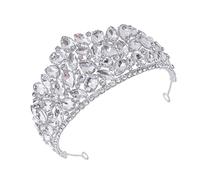 Ipetboom tiara della regina del ballo Copricapo nuziale corone principesse coroncine principesse coroncina sposa di strass da donna diadema per le donne lega Silver