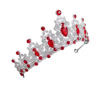 Ipetboom Tiara Fascia Topper Decorazione Per Matrimonio Compleanno Sposa Addio Al Nubilato Corone Copricapo Decorativo Quinceanera Copricapo Sposa Di Strass Rosso