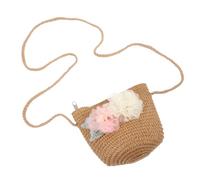 Ipetboom tracolla da spiaggia borsette di paglia sacca di paglia borse da spiaggia vagabondo borse di paglia per la spiaggia delle bambine borsa intrecciata per bambine Stoffa Caffè