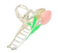 Ipetboom Tulip Thastride Fiore Bianco A Forma Di Fermaglio a Tulipano Accessori Per Per Le Donne Molletta Floreale Morsetto Tulipani Decorativo Carino Rosa Metallo