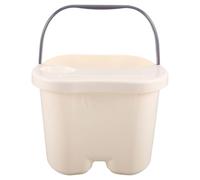 Ipetboom Vasca per Pediluvio con Granuli Massaggianti, Bacinella Portatile in Plastica Bianca con Coperchio Termoisolante, Vasca Spa Compatta per Massaggio ai Piedi a Casa in Ufficio
