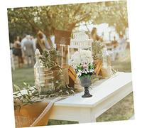 Ipetboom Vaso Metallo Vintage Grigio per Fiori Decorazione Stabile per e Matrimoni Contenitore per Composizioni Floreali e Moderno