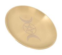 Ipetboom Vassoio Decorativo in Rame con Pentacolo Portacandele Profumato e Piatto per Cerimonie per e Stoccaggio e Resistente per Decorazioni Casa e Riti Spirituali