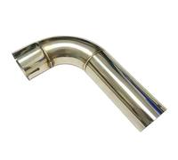 IPEVMLZ 1 Pz. Accessori Per La Modifica Dell'auto Tubo Di Scarico Universale A 90 Gradi In Acciaio Inox. Il Silenziatore È Collegato Al Gomito(57mm-60mm)