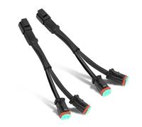IPEVMLZ 2 Pezzi Di Splitter Universali Per Cablaggio DT DTP Adattatori Kit Estensione Connettori Per Fari Fuoristrada E Barre Luminose A LED