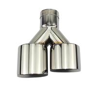 IPEVMLZ Accessori Auto In Acciaio Inox Terminale Di Scarico Diritto Doppia Uscita A Y Non Marcato(51mm out 89mm5)