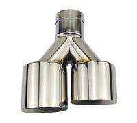 IPEVMLZ Accessori Auto In Acciaio Inox Terminale Di Scarico Diritto Doppia Uscita A Y Non Marcato(57mm out 89mm6)