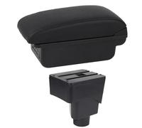 IPEVMLZ Bracciolo Auto Per F&ord Per Ecosport 2013 2014 2015 2016 2017 Console Centrale Scatola Di Stoccaggio Doppio Strato USB(C1 Linea nera)