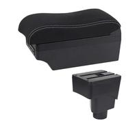 IPEVMLZ Bracciolo Auto Per F&ord Per Ecosport 2013 2014 2015 2016 2017 Console Centrale Scatola Di Stoccaggio Doppio Strato USB(E2 Linea Bianca)