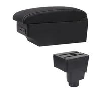IPEVMLZ Bracciolo Auto Per F&ord Per Ecosport 2013 2014 2015 2016 2017 Console Centrale Scatola Di Stoccaggio Doppio Strato USB(E1 Linea Bianca)