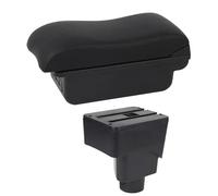 IPEVMLZ Bracciolo Auto Per F&ord Per Ecosport 2013 2014 2015 2016 2017 Console Centrale Scatola Di Stoccaggio Doppio Strato USB(C2 Linea Nera)