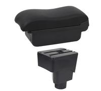 IPEVMLZ Bracciolo Auto Per F&ord Per Ecosport 2013 2014 2015 2016 2017 Console Centrale Scatola Di Stoccaggio Doppio Strato USB(B2 Linea Nera)