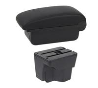 IPEVMLZ Bracciolo Centrale Auto Per Kia Rio 3 2011-2016 Scatola Interni Ricambi Auto Poggia Braccio In Pelle Console Centrale Vano USB(B1 Linea Nera)