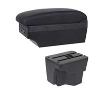 IPEVMLZ Bracciolo Centrale Auto Per Kia Rio 3 2011-2016 Scatola Interni Ricambi Auto Poggia Braccio In Pelle Console Centrale Vano USB(E1 Linea Nera)