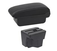 IPEVMLZ Bracciolo Centrale Auto Per Kia Rio 3 2011-2016 Scatola Interni Ricambi Auto Poggia Braccio In Pelle Console Centrale Vano USB(B1 Linea Bianca)