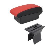 IPEVMLZ Per F&ord Per Fiesta Bracciolo Per F&ord Per Fiesta Mk5 Bracciolo Auto Vanity Centrale(A5 Rosso nero Senza USB)