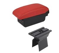 IPEVMLZ Per F&ord Per Fiesta Bracciolo Per F&ord Per Fiesta Mk5 Bracciolo Auto Vanity Centrale(B4 rosso 3USB)