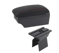IPEVMLZ Per F&ord Per Fiesta Bracciolo Per F&ord Per Fiesta Mk5 Bracciolo Auto Vanity Centrale(C1 linea rossa 7USB)
