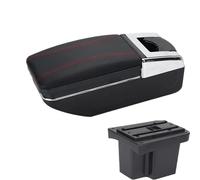 IPEVMLZ Per Kia Per Cerato Per Forte K3 Box Bracciolo Contenitore Centrale Box Immagazzinaggio Contenuto Box Bracciolo Con USB Interno Auto(A1 Nero rosso SENZA USB)