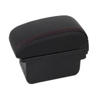 IPEVMLZ Per Peugeot 207 Scatola Bracciolo Per Peugeot 207 CC Scatola Bracciolo Auto Scatola Di Immagazzinamento Centrale(B1 Nero rosso 3USB)