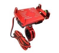 IPEVMLZ Supporto Telefono Moto Con Caricabatterie Rapido USB 2.5A/QC3.0 3A Supporto Mobile Per Cellulare Bici(ROSSO,M6)