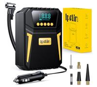 Ipflin Compressore d'aria digitale per auto, 12 V CC, accessorio portatile per auto, 150 psi, per pneumatici auto, biciclette, calcio, pressione preimpostata e spegnimento automatico